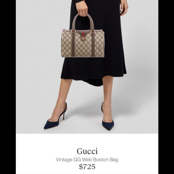 Gucci Handbags - Vintage Gucci GG Web Supreme Boston Bag